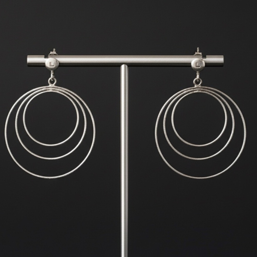 Sterling Silver dangle  earrings modernist
